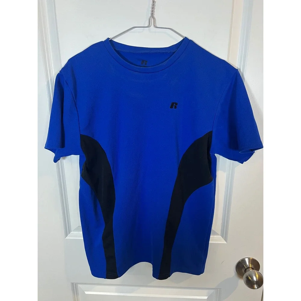 Russell Boys T-Shirt Performance Colorblock Blue Size L 18/20‎